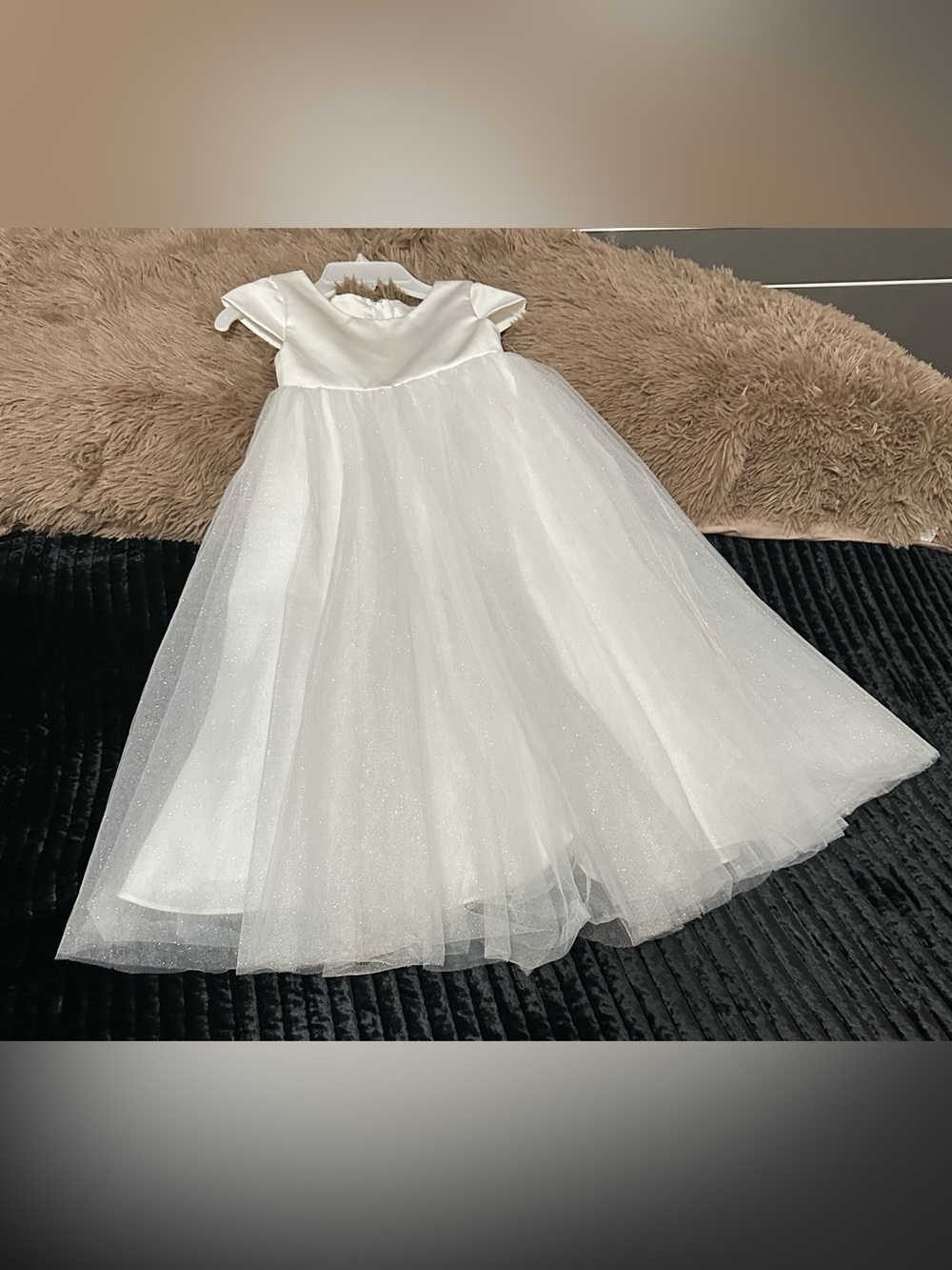 Sparkle White Tulle Girls' Formal Dress